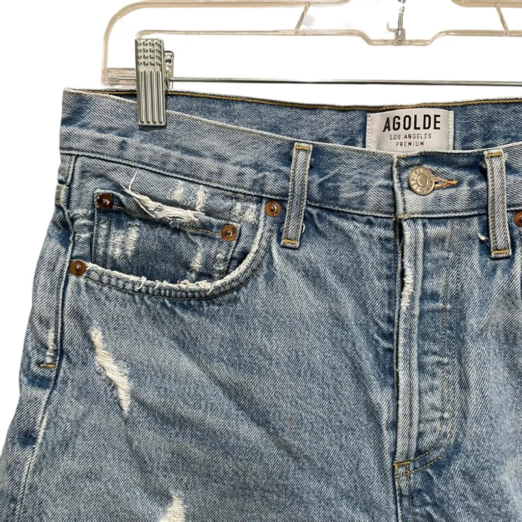 Agolde Parker Vintage Cutoff Denim Shorts Blue Women’s Size 26 - Image 3