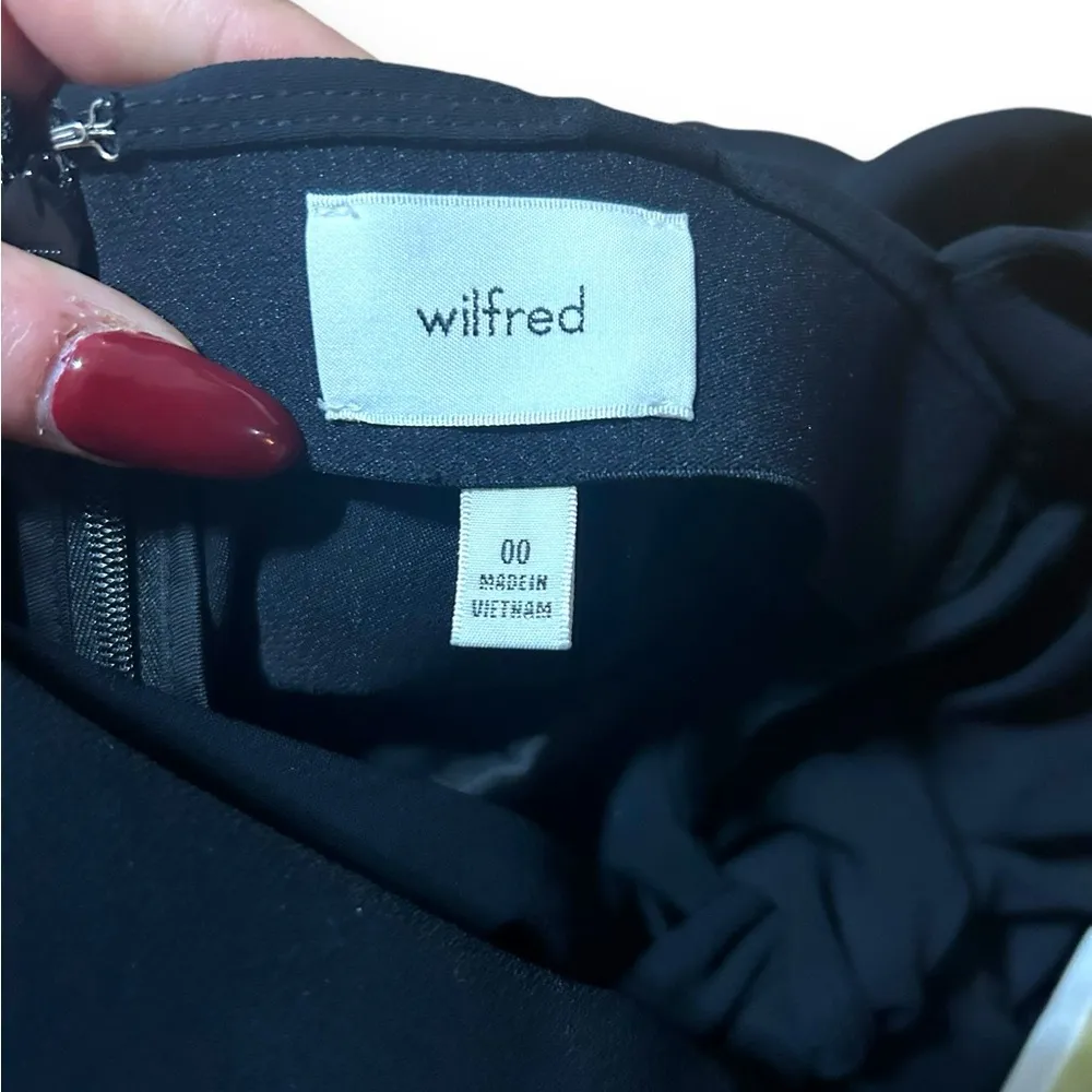 Aritzia Wilfred Aperature Black Tie Back Japanese Crepe Mini Dress 00 New - Image 12