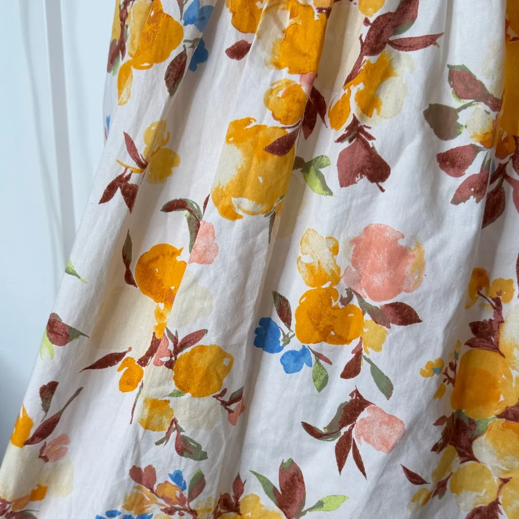 Abercrombie & Fitch Poplin Puff Sleeve Floral Mini Dress - size LT - Image 10