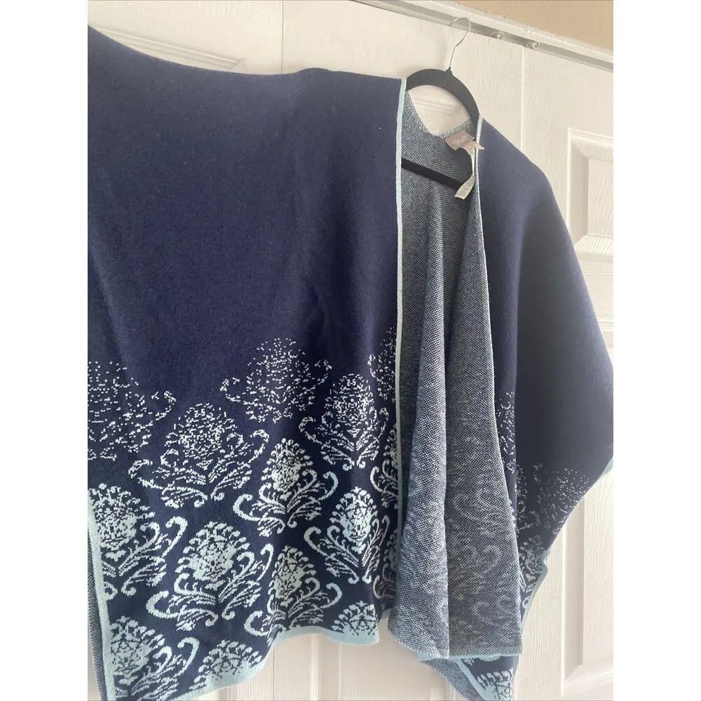 Chicos Womans One Size Blue Knit‎ Open Kimono Shawl - Image 2