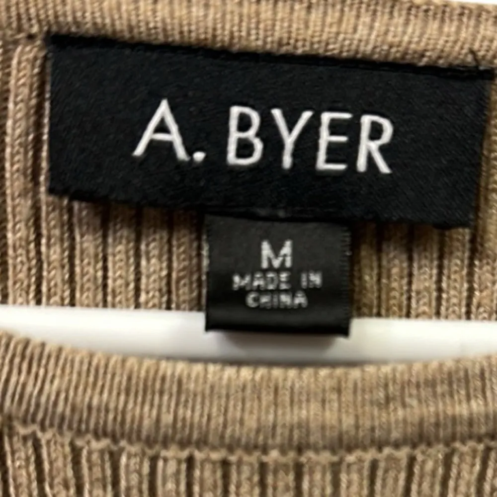 A Byer Ribbed Knit Long Sleeve Double Pocket Faux Leather Accent Tunic Juniors M - Image 10