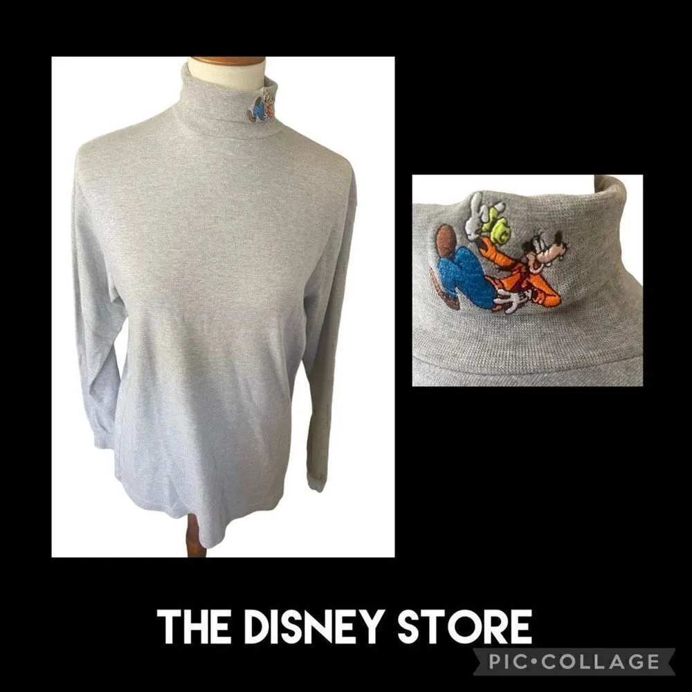 The Disney Store Gray Turtleneck with Goofy on Neck Size Small-EUC - Image 2