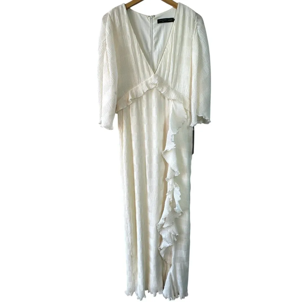 NWT House of Harlow 1960 x Revolve Anabelle Ruffle Maxi Dress Ivory Size Large - Image 4
