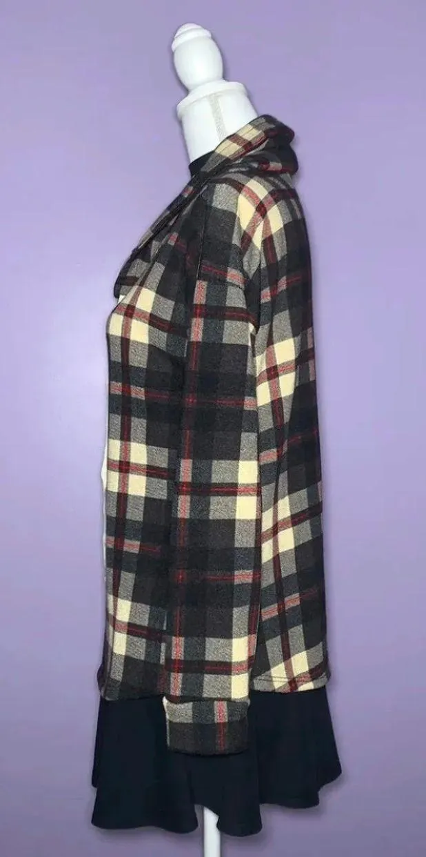 NEW  Black Plaid Cowlneck Top - Image 2