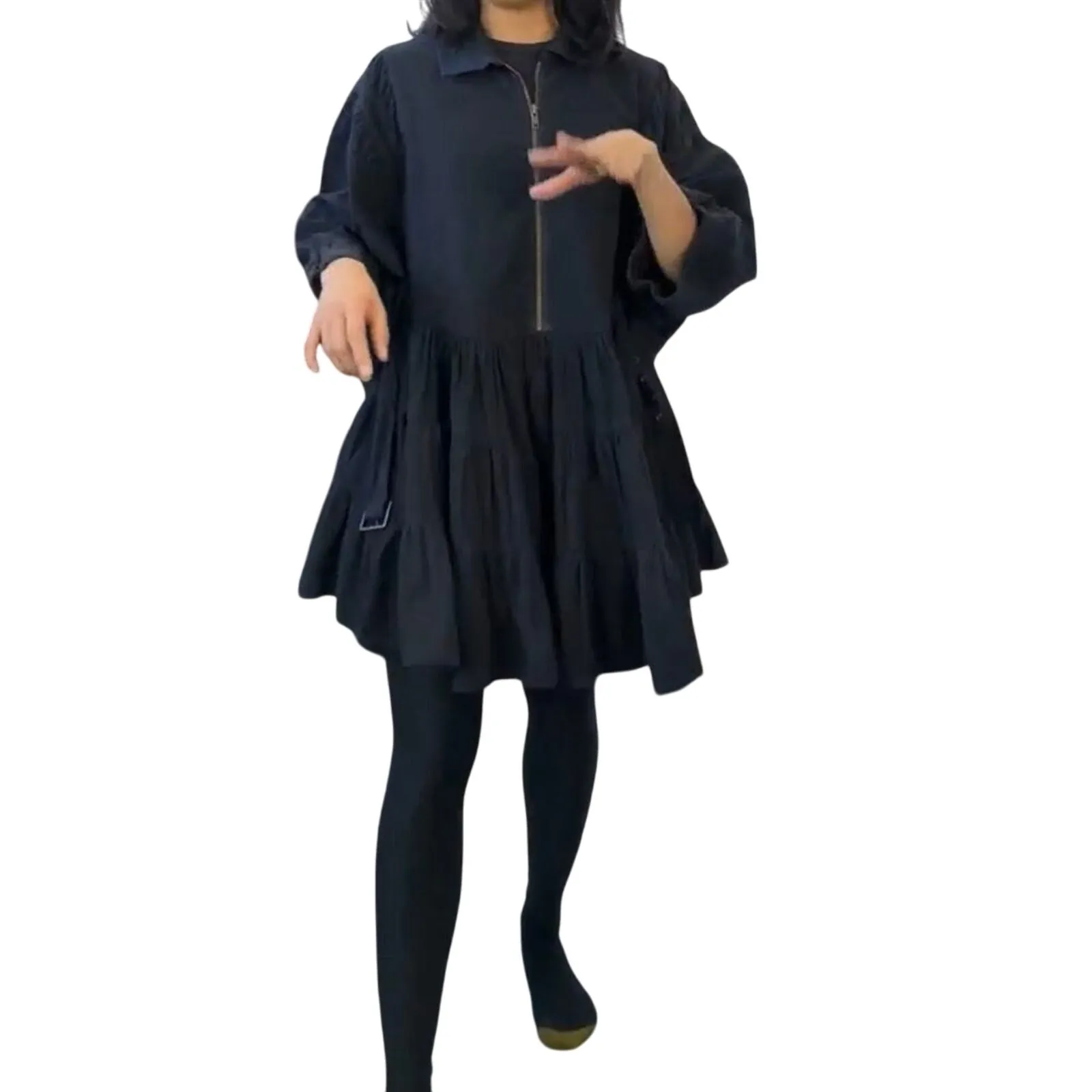 FREE PEOPLE Black Hampton Mini Dress Size L P2P 33.5” New w/o Tag MSRP $198 SOO - Image 14