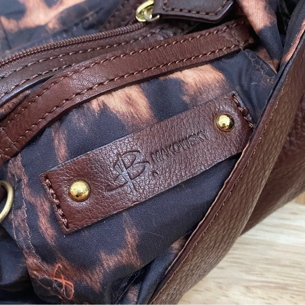 B Makowsky B. Makowsky 100% Genuine Leather Brandy Convertible Envelope Clutch Shoulder Bag - Image 13