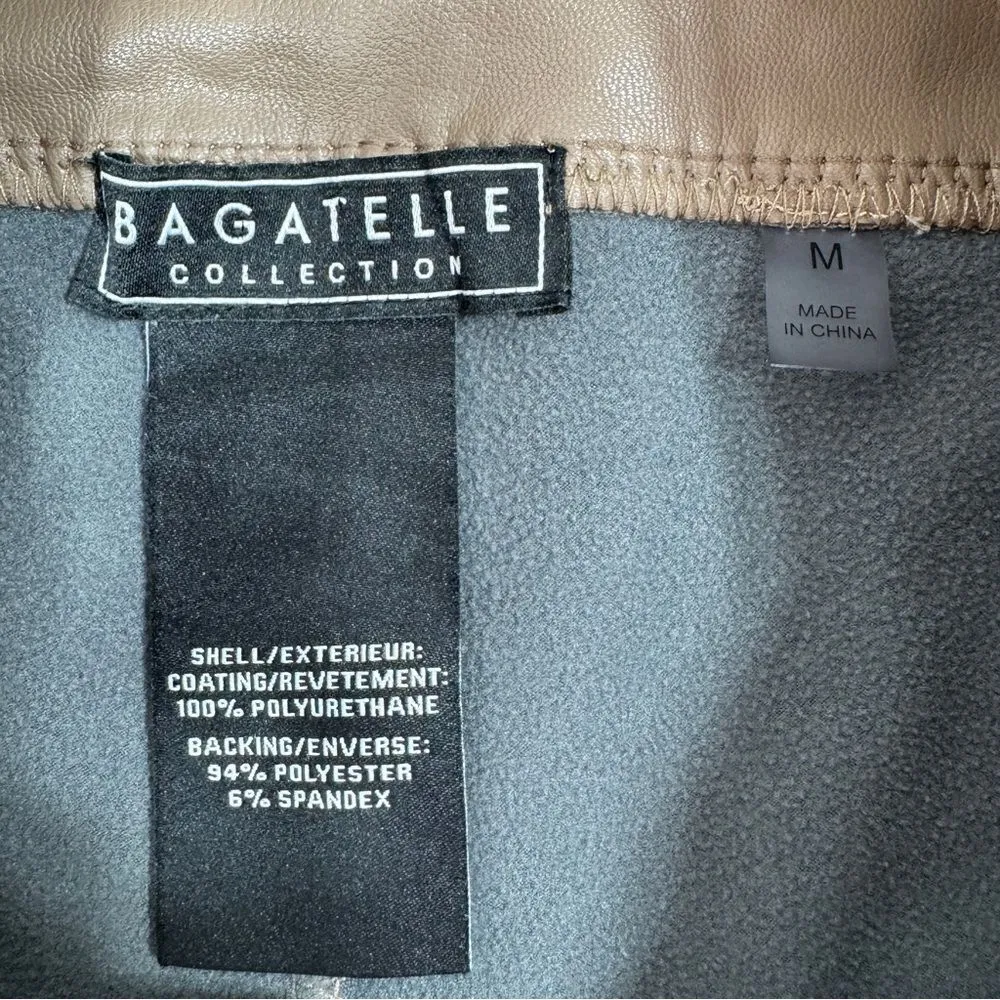 Bagatelle Collection Faux Leather Leggings Mocha Brown‎ Medium Pull On - Image 7