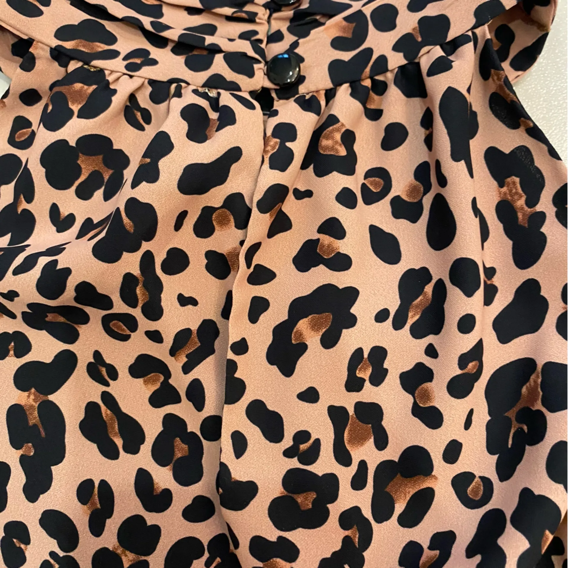 NWT Jade Neutral Brown and Black Leopard Print Gathered Neck Halter Top, size XS - Image 10