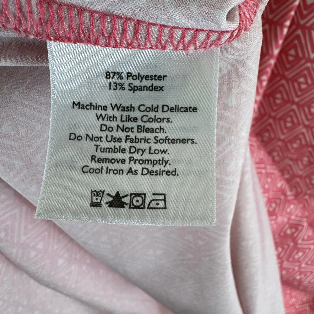 Eddie Bauer Pink White Lightweight Sleeveless Collared Pullover Polo Size XS - Image 5