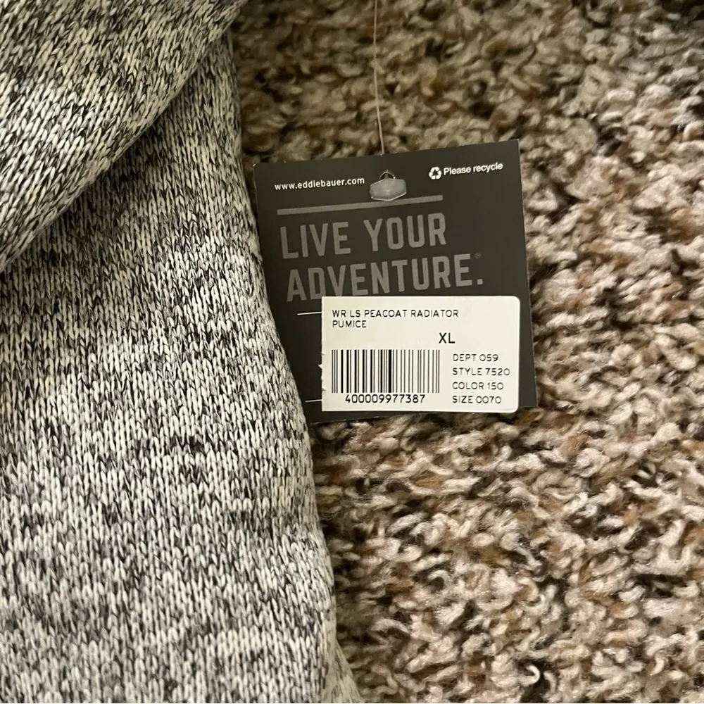 EDDIE BAUER Radiator Peacoat Womens XL Sweater Jacket Pumice Heathered Gray NWT - Image 4