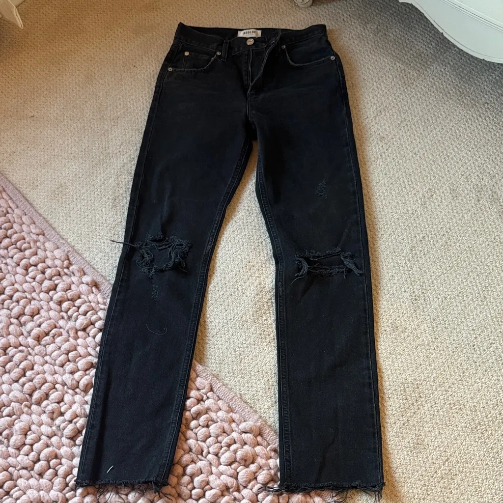 NWOT Agolde Cherie high rise straight jeans in “distortion” Distressed Jeans - Image 3