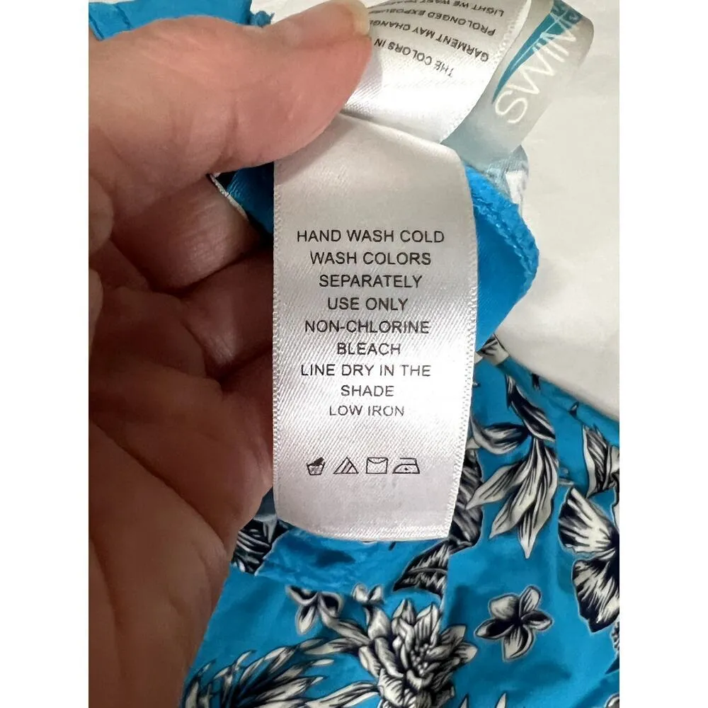 Swim 365 swim shirt size 18/20 bule floral v - Image 6