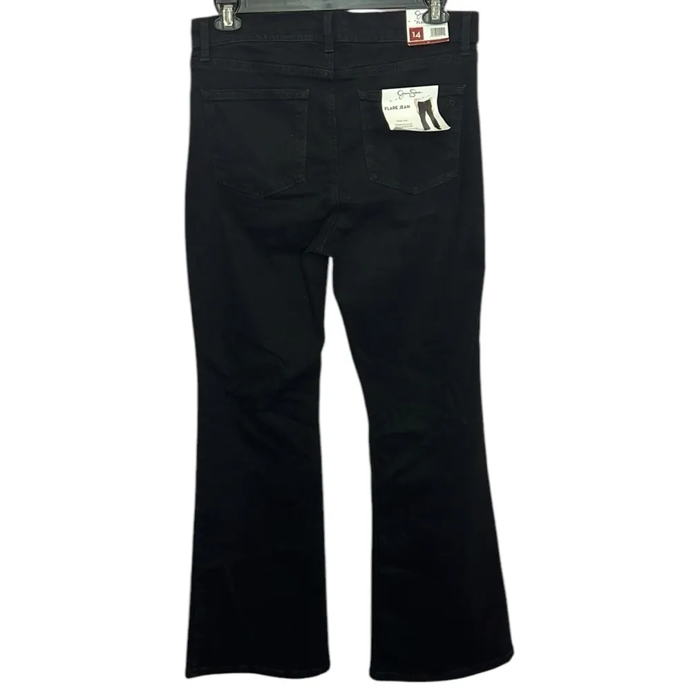 Jessica Simpson Women's High Rise Flare Jean - Black. Size 14 - Image 8