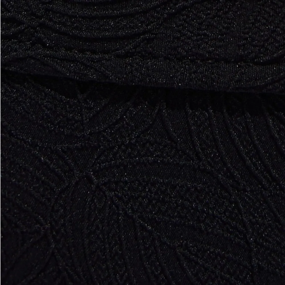 Zara HIGH WAISTED SWIM BIKINI BOTTOMS FLORAL LEAF PRINT BLACK SIZE S NEW - Image 6