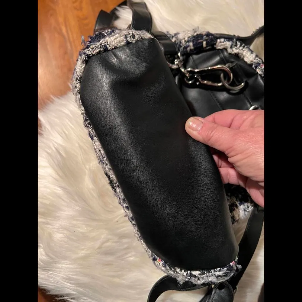 Madden NYC Stylish Tweed Backpack Blue - Image 7