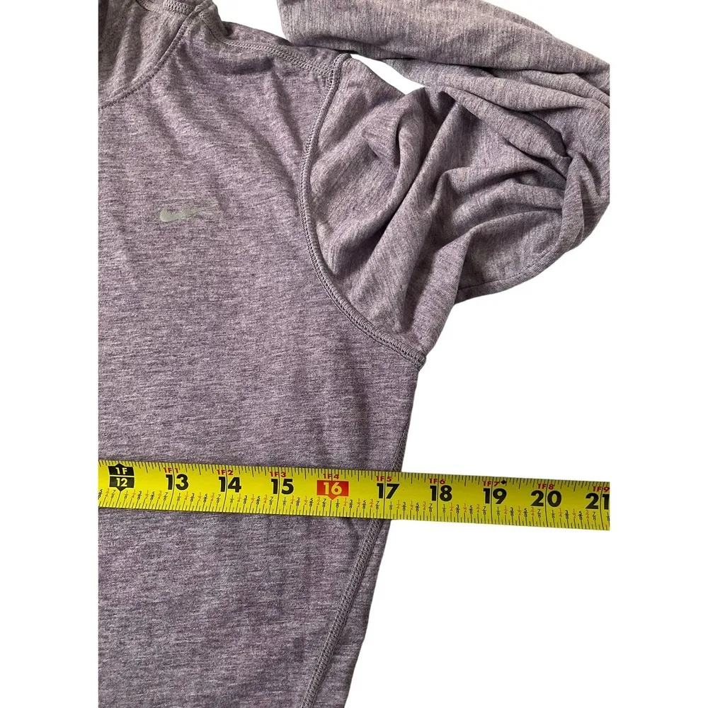 Nike Purple Dri-fit Running Athletic Top Hoodie Thumb Hole Insert Size M | 42-11 - Image 9