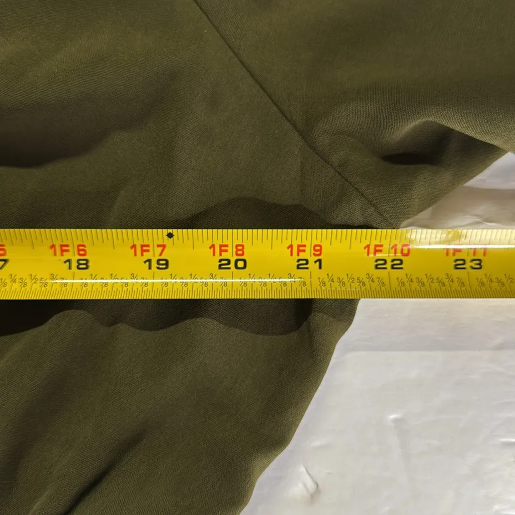 Roolee Olive Green wrap skirt Maxi Dress Flowy XL short sleeve lined boho casual - Image 14