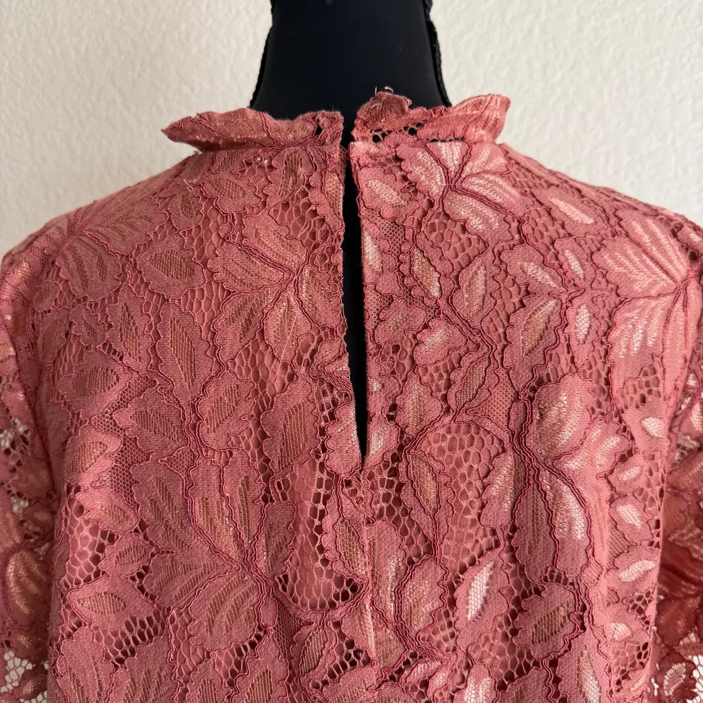 H&M Coral Layering Blouse Women’s Medium Dressy Top Office Wear Evening Party - Image 4