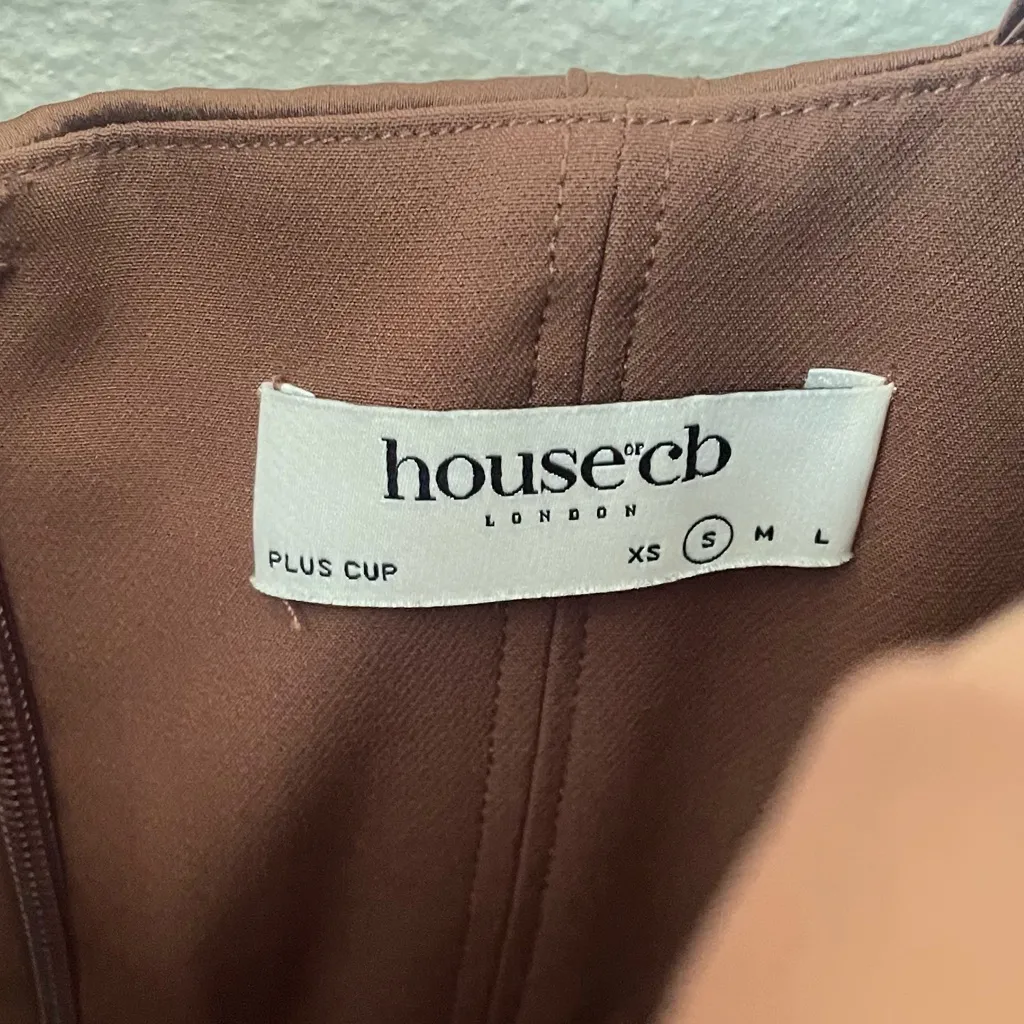 House of CB Myrna Chocolate Satin Corset Slip Dress in Size Small Plus Cup (D-E) - Image 7