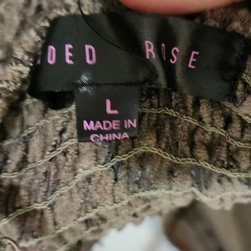 Faded Rose Green Sleeveless Smocked Floral Padded Layered Maxi Sundress Large - Image 5