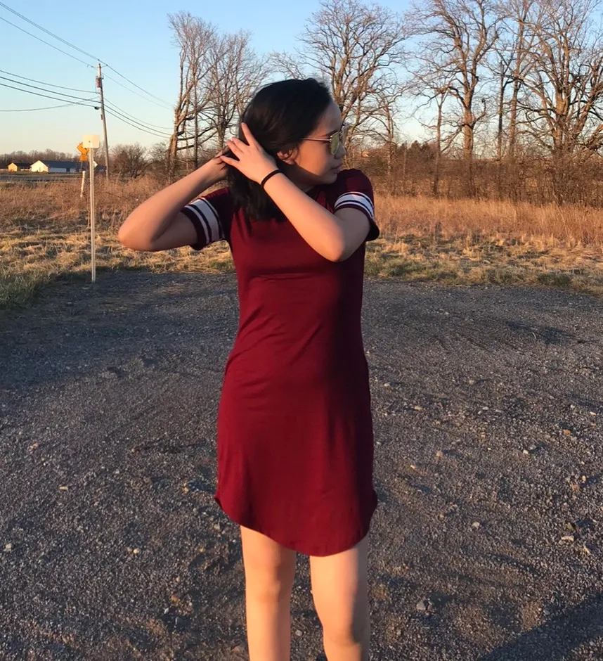 Burgundy T-Shirt Dress - Image 4