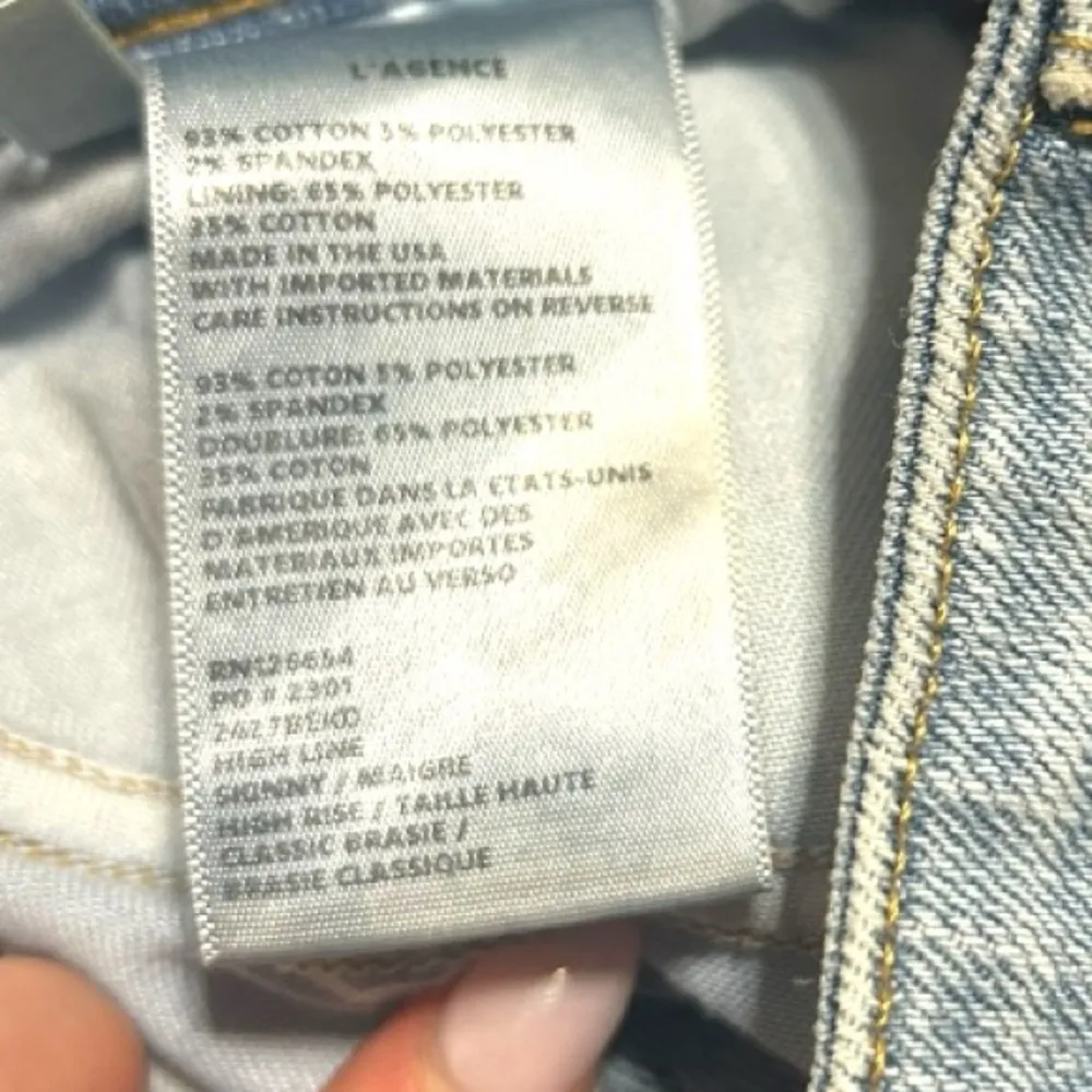 L'AGENCE High Line High Rise Skinny in Fade Out Size 27 Light Wash Distressed - Image 12