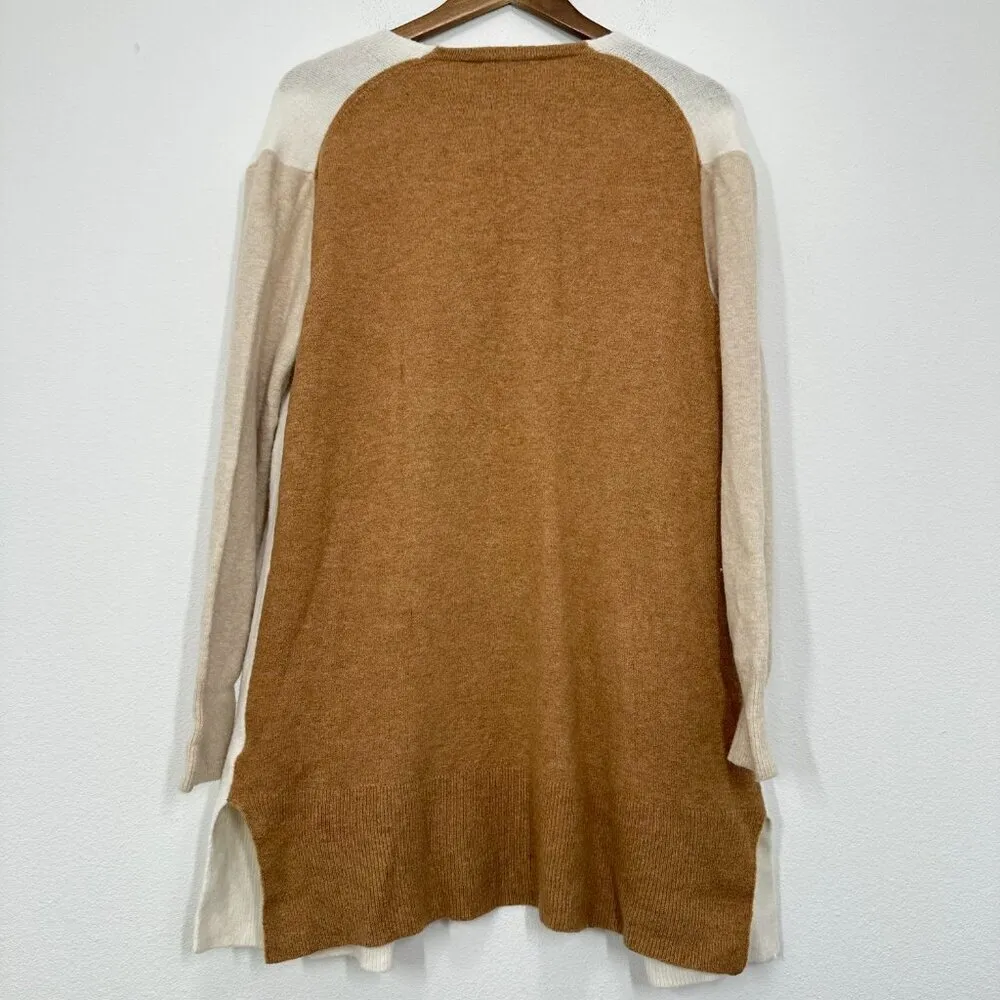 Madewell Kent‎ Cardigan In Heather Timber Cream Brown Colorblock Coziest Yarn M - Image 5