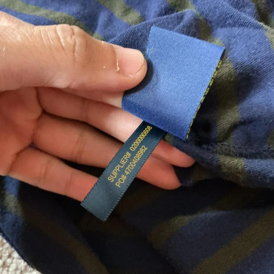 Polo Ralph Lauren Women Striped V Neck Short Sleeve Tee Shirt Size L - Image 7