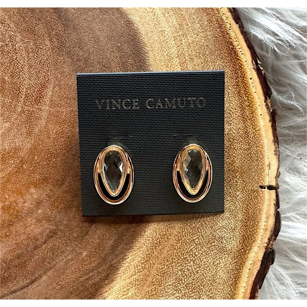 NWT Vince Camuto Crystal Oval Stud Earrings - Image 2