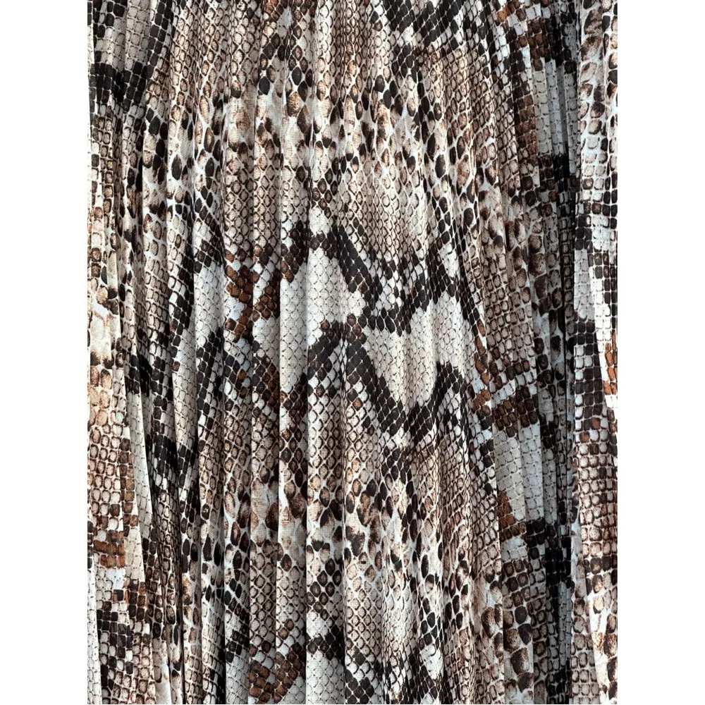 Loyd/Ford Palm Springs Two Tone Animal Snake Print Maxi Skirt NWOT Large Brown - Image 4