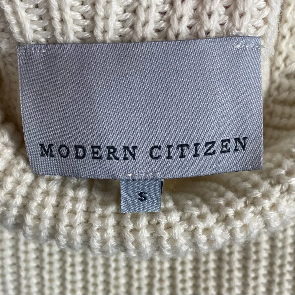 Modern Citizen Cream Mock Neck Sleeveless Split Hem Sweater Size Small - Image 5
