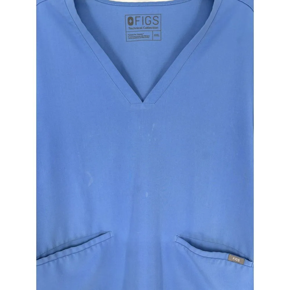 Figs Casma Three Pocket Scrub Top Short Sleeve V Neck Shirt Stretch Size 2XL XXL - Image 7