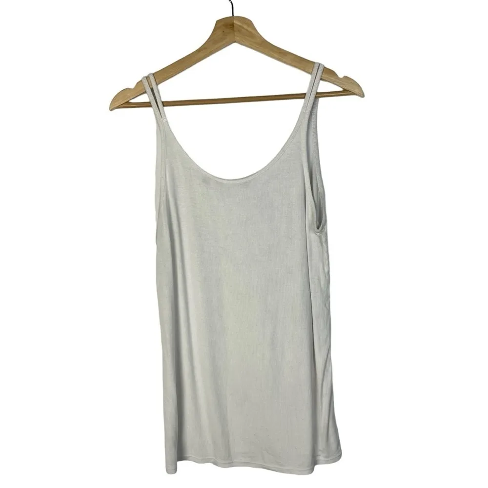 Athleta Revive White Ribbed Strappy Athletic Tank Top M - Image 3