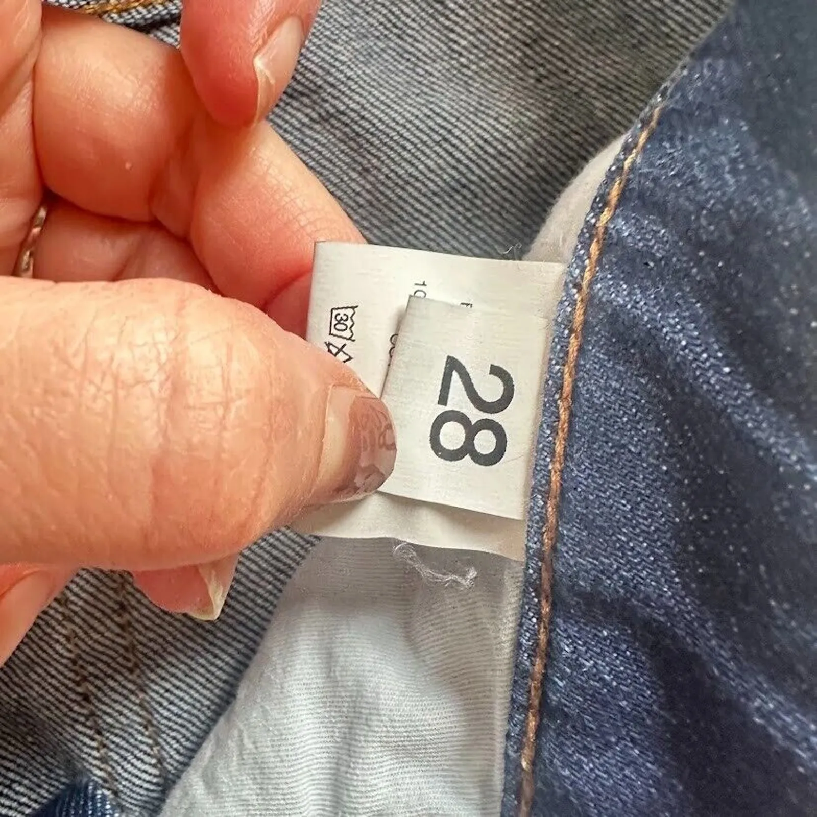 Ottod’ame Jeans Denim Italy Women Wide Leg Streetwear Skater 28 Fringe Straight Blue - Image 8