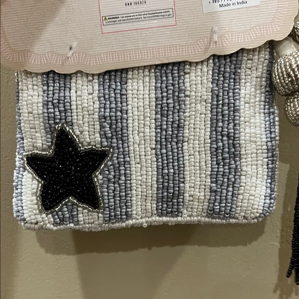 Wandering Moon | Stars Beaded Wallet Black - Image 5