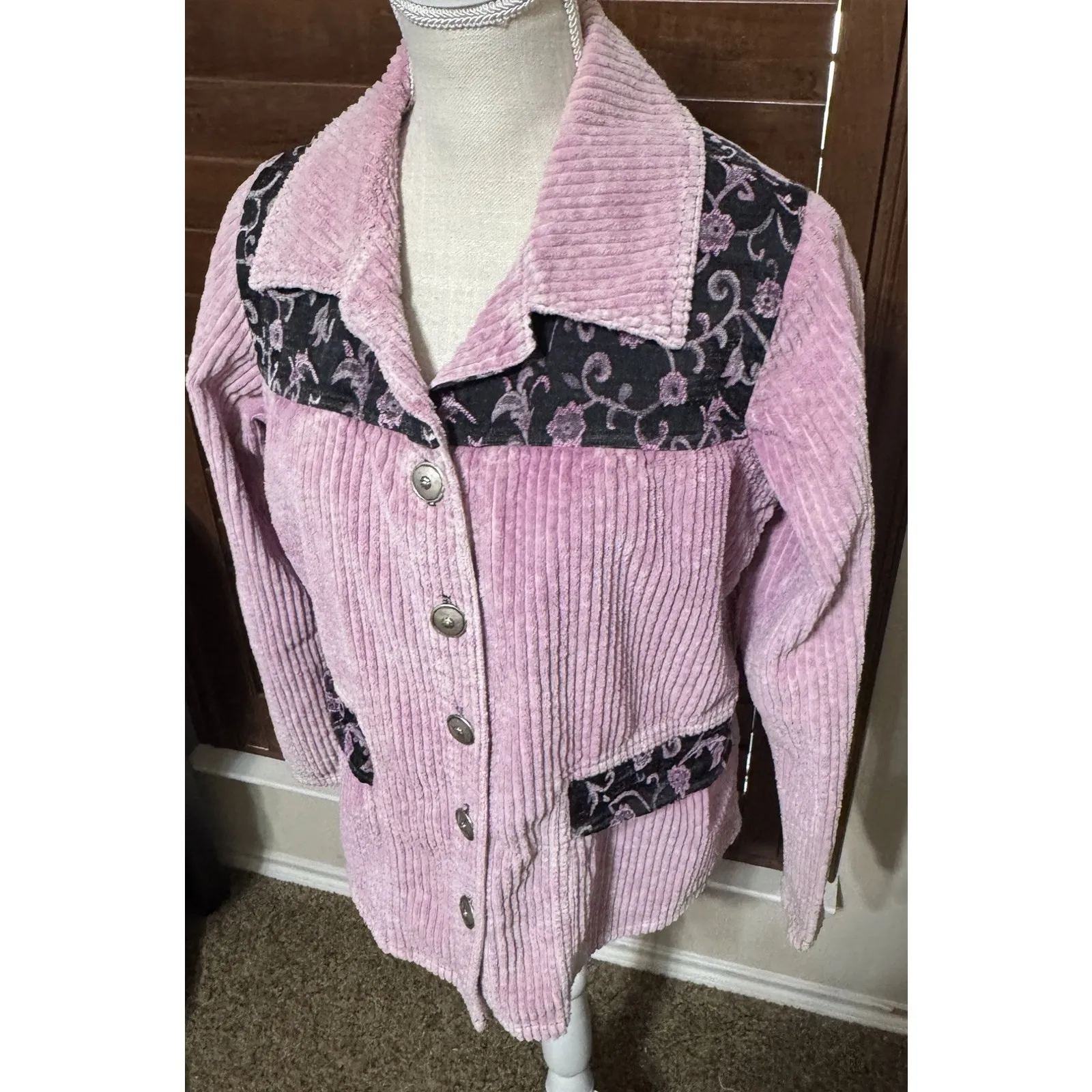 Vintage Womens Pink Corduroy Jacket Produce Company USA Size M 100% Cotton 90s Size M - Image 2