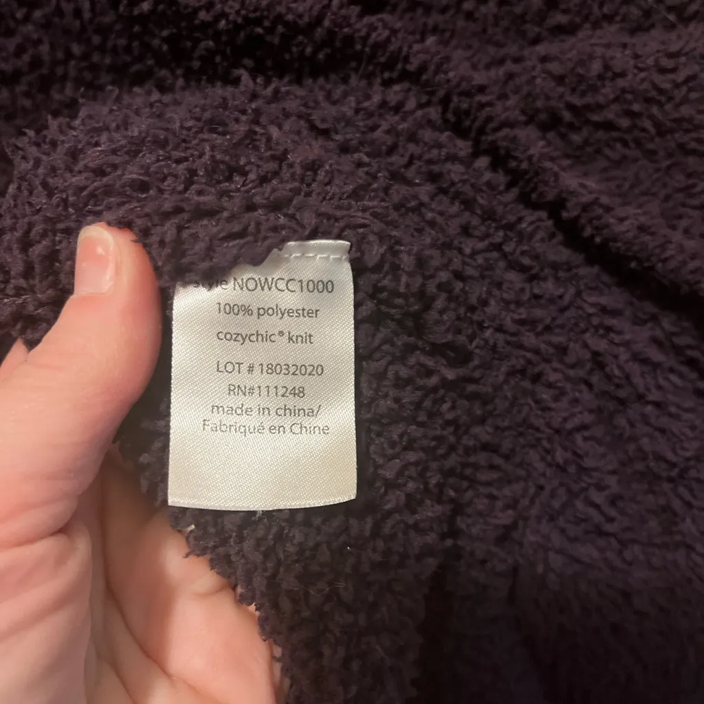 Barefooot dreams‎ cozychic cardigan sz S/M deep purple color - Image 3