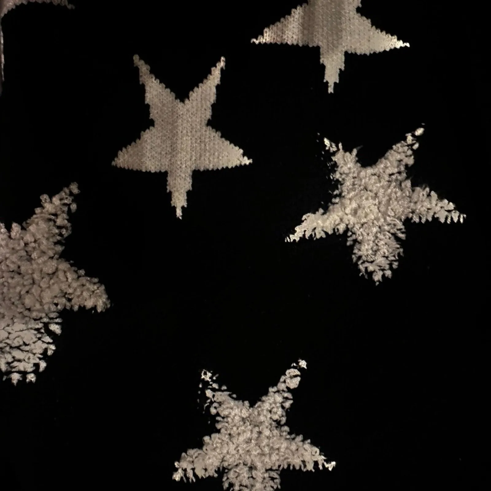 Super Down Karol Star Cardigan in Black and White Boucle Knit Size Small - Image 5