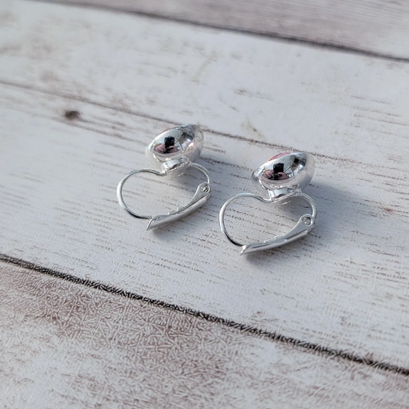 Pink & Silver Tone Dangle Earrings for Pierced Ears - Image 5