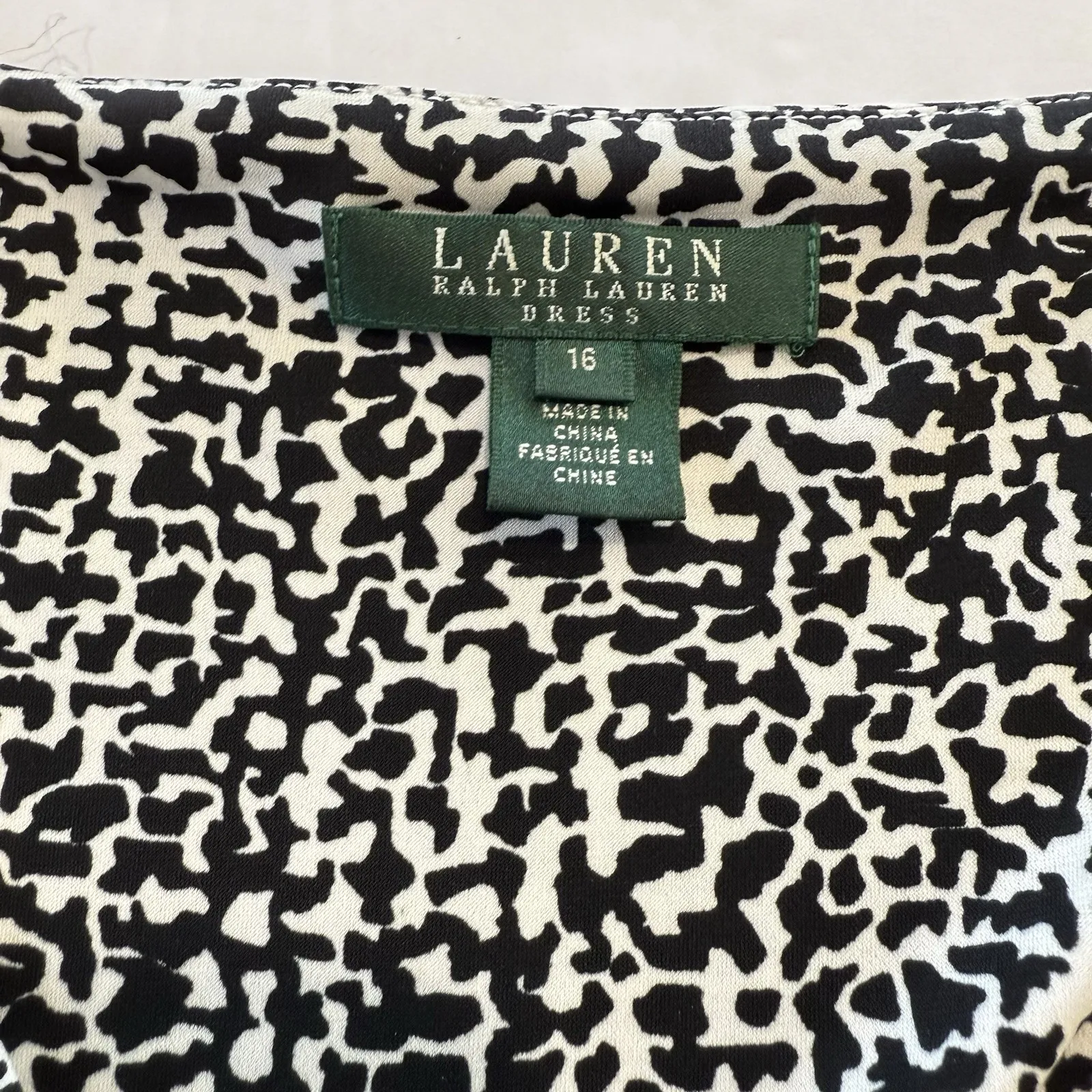 Ralph Lauren Black‎ White Sleeveless Swing Flare Faux Wrap Stretch Dress Size 16 - Image 8