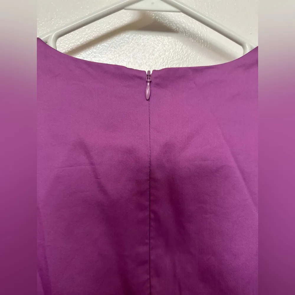 NWT Veronica Beard Iker Puff Sleeve Cut Out Dress Vivid Orchid - Sz 6 - Image 10