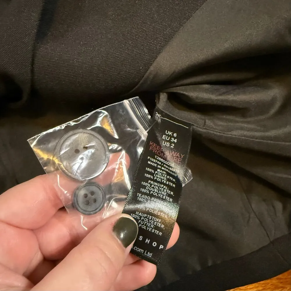 TopShop Women’s 2 Black Button Long Sleeve Work Wear Business Casual Blazer - Image 9