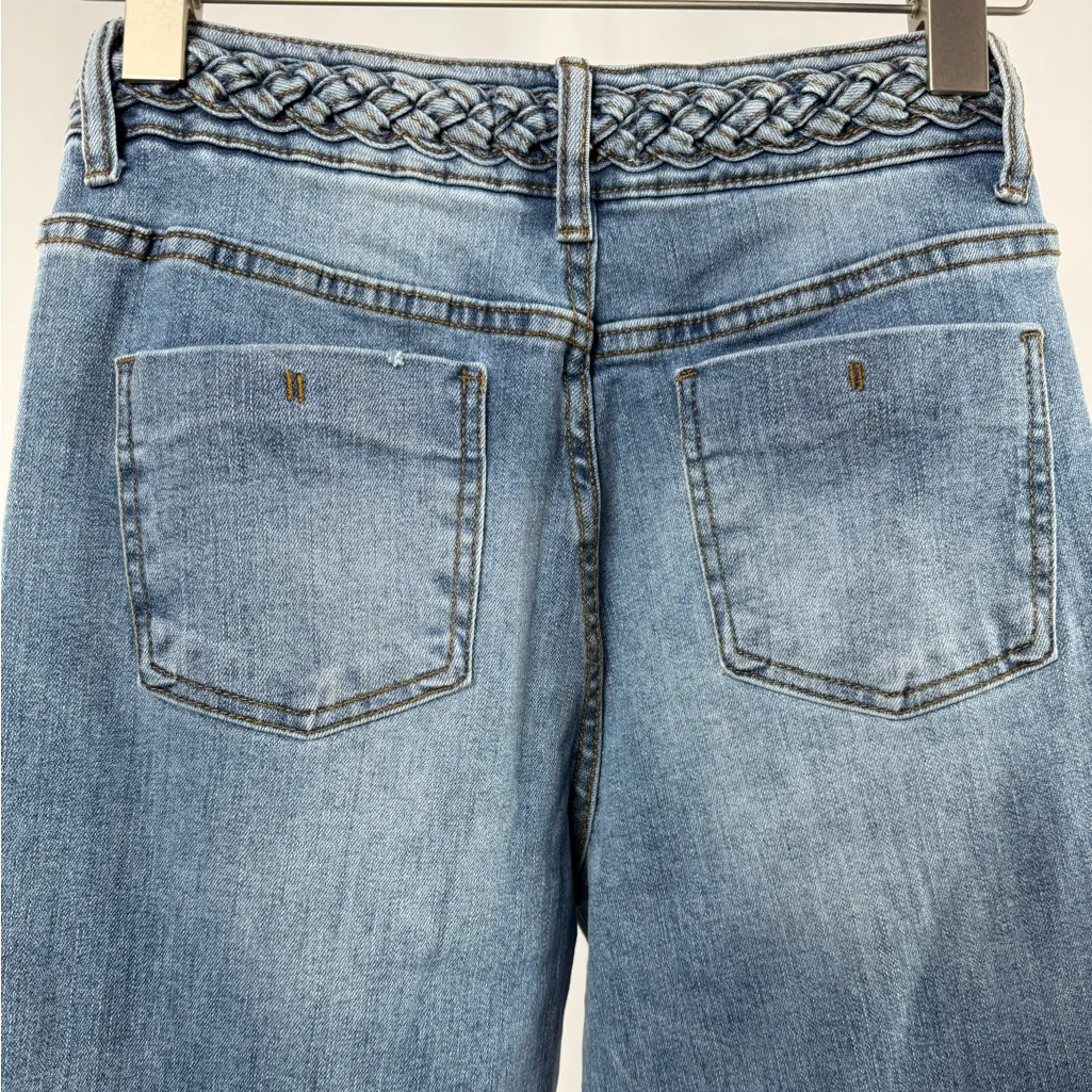 OAT New York Braided Waist Wide Leg Jean in Blue Size 2 or 26 - Image 5