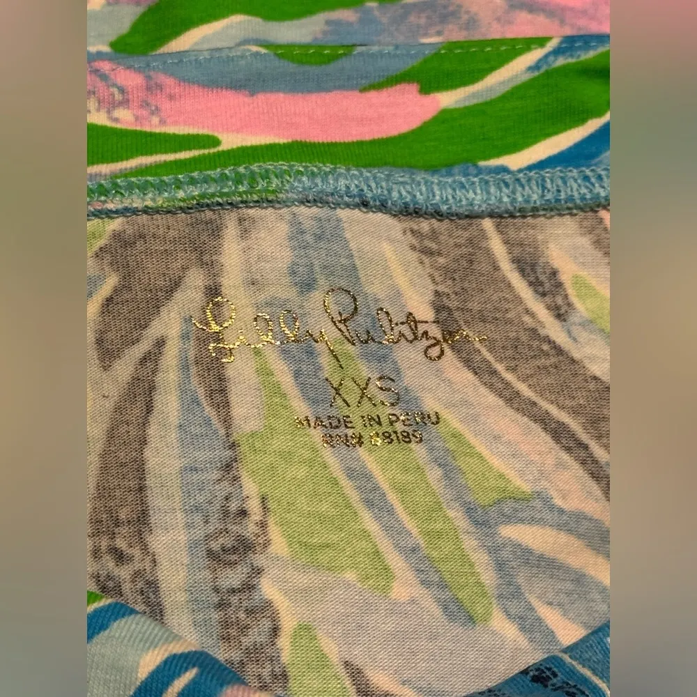 EUC Lilly Pulitzer Gecko Green Beach Bash Aleah Top size XXS - Image 8