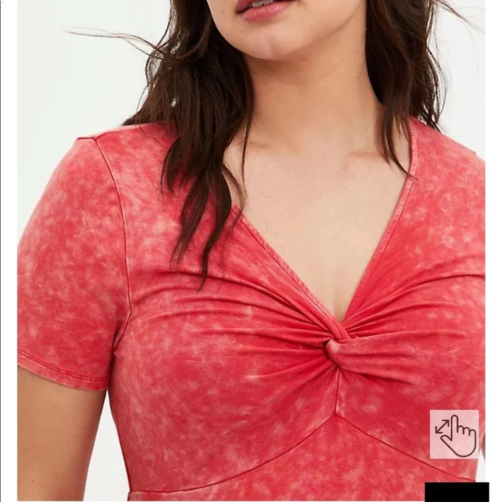Torrid Twist Front Super Soft Wash Babydoll Dress 1X Women’s Pink - Image 5