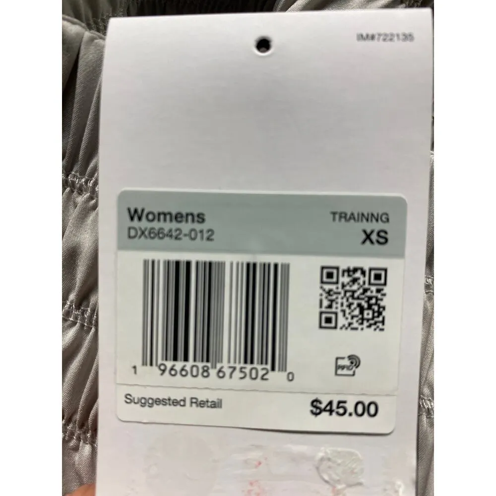 Nike Women's XS High Waist Loose Fit Training Shorts Light Gray Athletic Gym NWT - Image 6