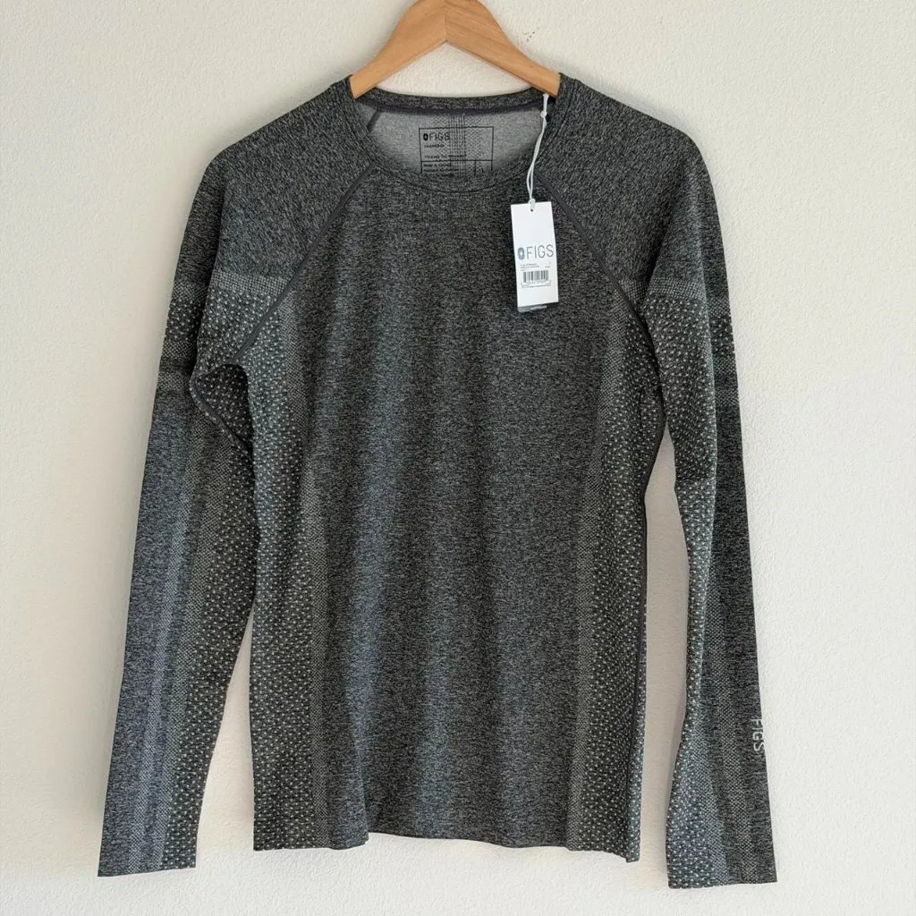 Figs Salta Seamless Longsleeve Underscrub in Graphite, Size Large - Image 5