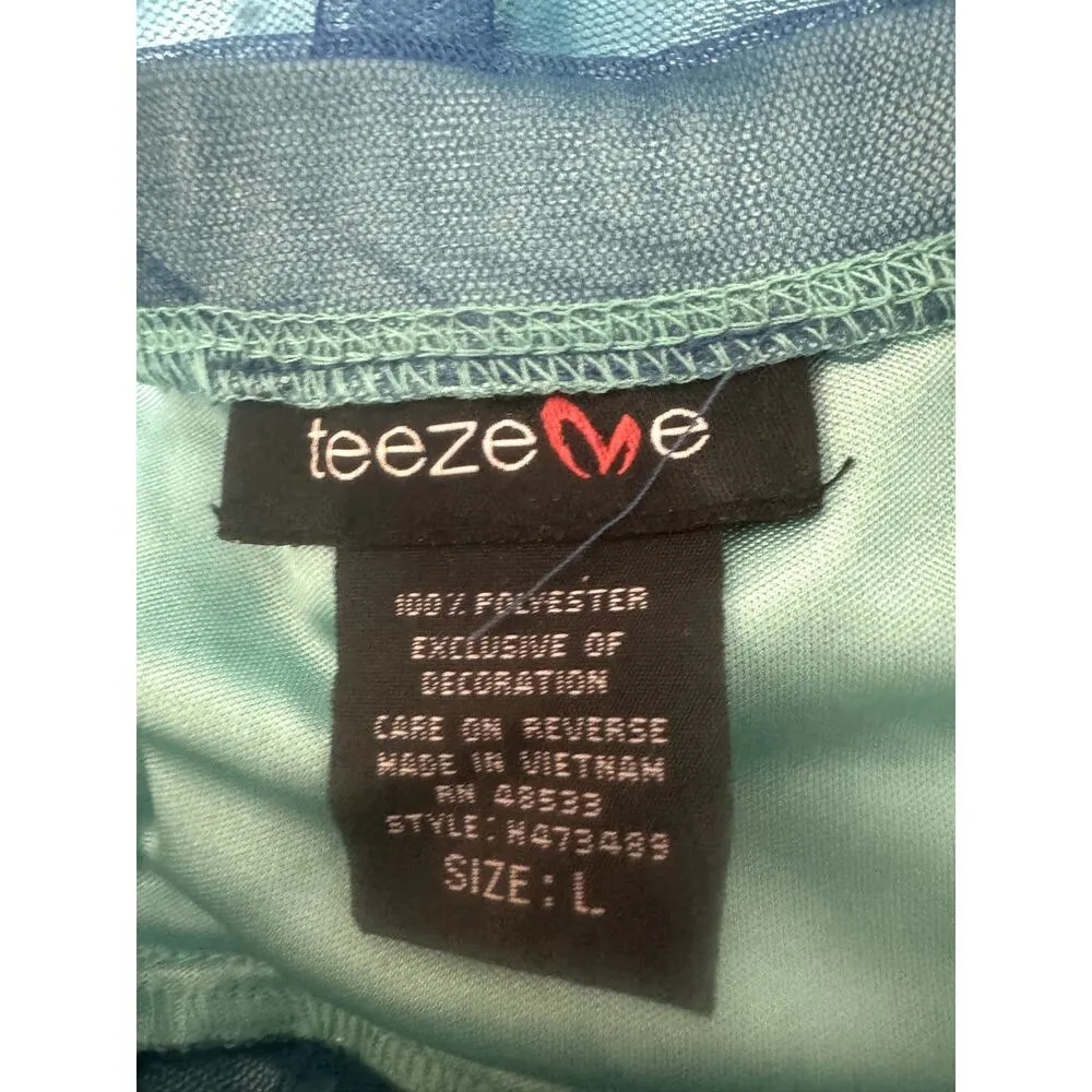 Teeze Me Vintage Y2K Strapless Mini Dress Size Large Fairy Whimsical Blue - Image 9