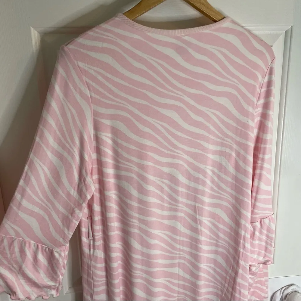 Kate Spade baby petal Pink Zebra Striped Robe Intimates Sleepwear Size XS/S - Image 10