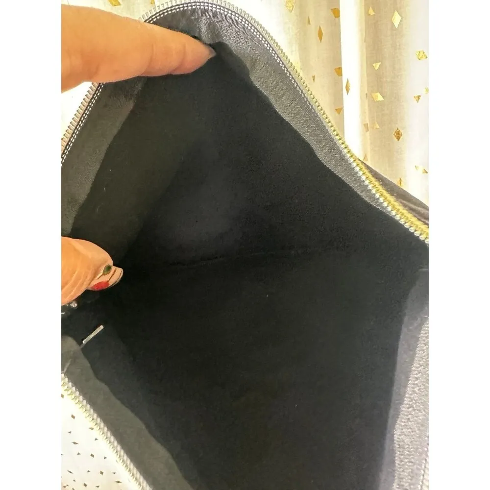 Unbranded NWOT Hawaiian Inspired Glitter Liko Lehua Canvas Pouch Cosmetic Bag Black - Image 4